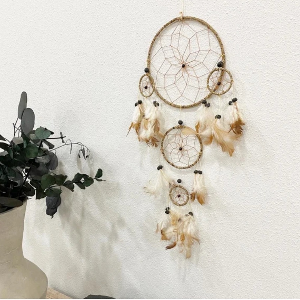 Large multi-tiered Feathered Boho Dreamcatcher, Mobile Decor